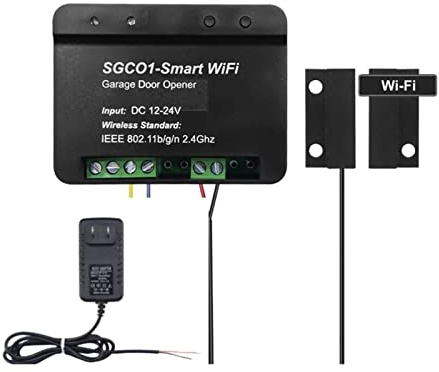 DC12V 24V WiFi Gate Opener Controller Relay WiFi Switch Remote Control Garage Door Opener Receiver WiFi Smart Receiver (Color : with Power Sensor)