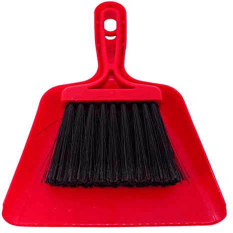CABLEPELADO Set de Cepillo y recogedor de Mano | Juego de Barrido | Cepillo Limpieza | Resistente y Duradero | Limpieza hogar | Apto para Limpieza de Polvo, Basura, Ceniza u Hojas | Plástico | Rojo