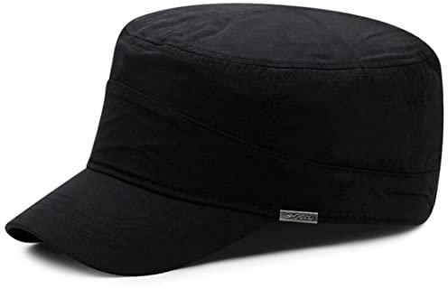 Vintage Military Style Flat Cap Herren Armee mütze Winter mit Fleece Baseballmütze Kappe (Schwarz-XL)