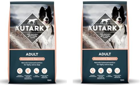 (2 Pack) Lothian Stores UK Autarky Adult Succulent Salmon 12kg (24kg Total) - Dry Dog Food