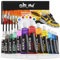 Colorful 12 Colors Acrylic Leather Paint - 12ml Tubes, 6 Brushes, 144ml, Leather DIY & Crafts, Shoe Painting, Bag & Wallet Decor, Jacket Care