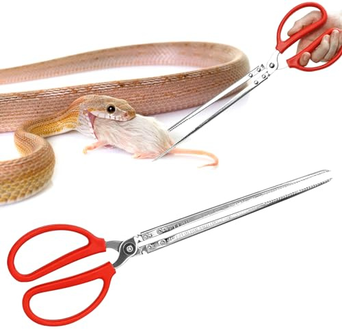 Heavy Duty Snake Feeding Tongs,15 Extra Long Stainless Steel Reptile Feeding Tongs Tweezers for Ball Python,Fish Aquariums, Reptiles Snakes, Tank Accessories Terrarium Supplies