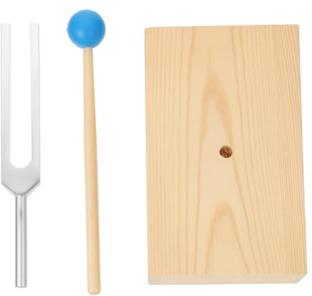Stimmgabelsatz 528 Hz, 1 Satz für Physikalische Experimente | Aluminiumlegierung und Holzsockel, mit Holzhammer, Einstellbare Tonhöhe