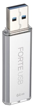SecuX Forte - Encrypted USB Flash Drive - USB 3.2 Gen 1 - XTS-AES Encryption - Password Authentication - Automatic Locking - Silver Metal Casing (64, GB)
