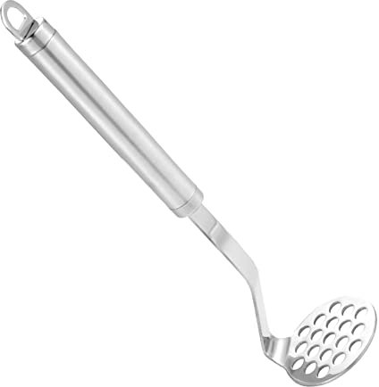 Potato Masher Stainless Steel, Garlic Press, Kitchen Food Mashr for Mashed Potatoes, Vegetables, Baby Food, Fruits, Jam and Garlic