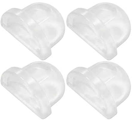 4 Pezzi Fermaporta Trasparente, Fermaporta da Pavimento Autoadesivo Fermaporte da Terra Semicircolare, Fermaporta a Pavimento Adesivo Protezioni per Pareti Pavimento e Mobili Uso Casa e Ufficio