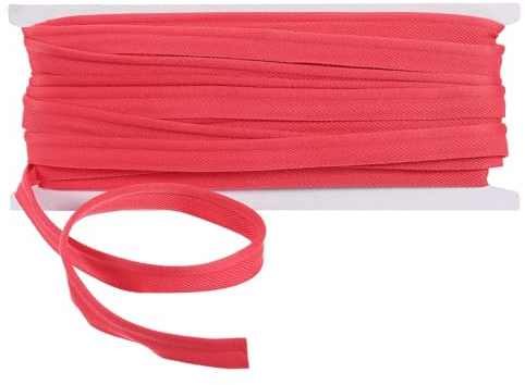 QUARKZMAN Ribete de Algodón, 11 Yardas 0.4 de Ancho Cinta de Sesgo de Poliéster Cordón Ribete de Tela para Coser Adornos de Tela Manualidades Diy, Morado Rojo