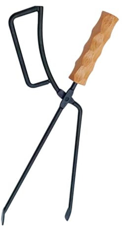 KICHOUSE Tongs Para Barbacoa Al Aire Herramienta De Chimenea Mango Tenazas Para Leña Agarre Seguro y Ligero Para Campamento y Parrilla