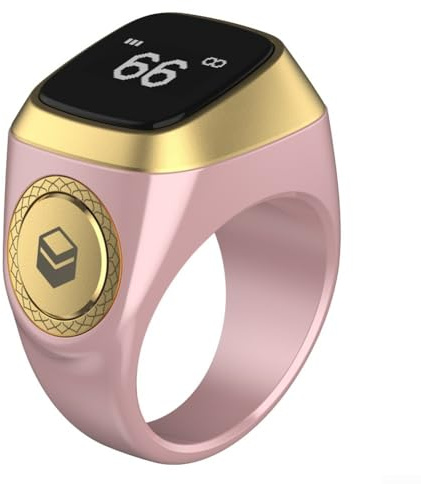 Hasaller Contatore digitale Tasbeeh Tasbih per dito, contatore intelligente per la preghiera musulmana (20 mm, colore rosa)