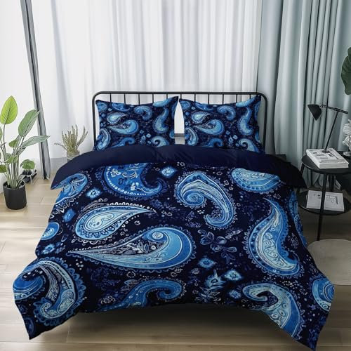 Generico Copripiumino Retro Semplice Floreale reversibile a fantasia con cerniera Crema Completi letto in morbida microfibra non stirabile per l'estate e l'inverno 200 x 200 cm