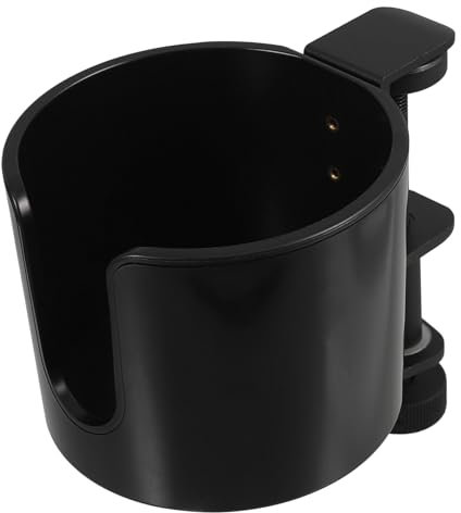 Portavasos de Escritorio con Gancho Giratorio para Auriculares Abrazadera para Botellas Soporte Antiderrames para Mesa y Oficina Organizador de Bebidas