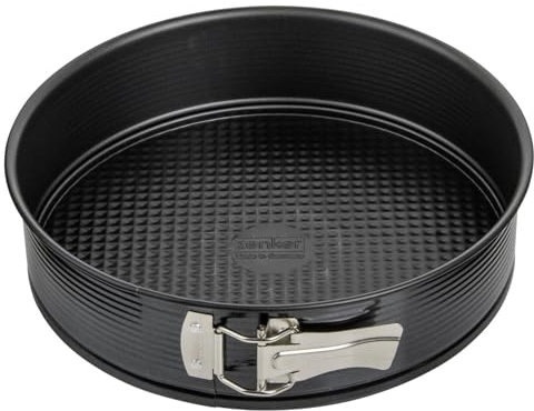 Zenker Perfect Black Moule à charnière avec fond plat Ø 26 cm – Moule de cuisson de qualité supérieure en tôle d'acier antiadhésif, résistant à la chaleur jusqu'à +230 °C, fabriqué en Allemagne