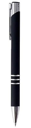 GIOTTO 50 Penne Personalizzate con Scritta e Logo - Penna in Metallo con Incisione Laser, Idea Personalizzabile Ufficio, Inaugurazioni, Fiere, Gadget Promozionali (50 Penne Nero)