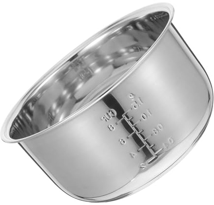 PRETYZOOM Stainless Steel Inner Cooking Pot Sturdy Silver 4l and Versatile Cooking Function for Rice Cooker Replacement with Universal Design Rice Cooker Stainless Steel Liner for Everyday
