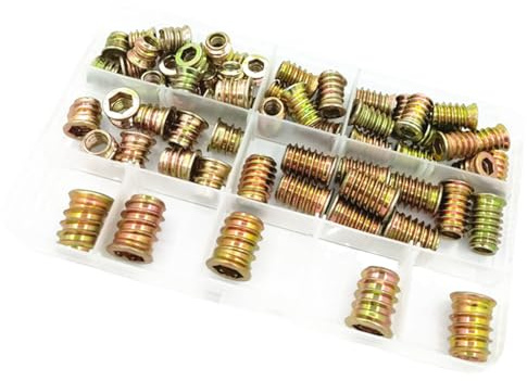 Lot de 65 vis polyvalentes filetées à écrou Accessoires portables pour meubles en bois avec six