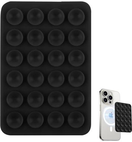 ARYIMYDP Custodia Ventosa per Cellulare, Supporto Magnetico Ventosa in Silicone, Adatto per Selfie e Registrazione Video, Nero