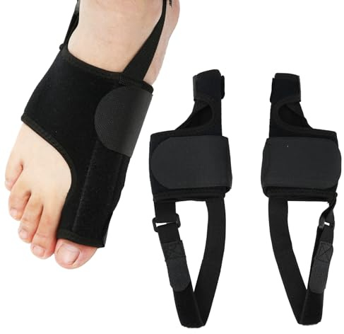 lasuroa 2 Stück Großzehenschiene, Verstellbarer Großzehenglätter mit Metallplatten Hallux-Valgus-Orthese für Frauen und Männer Gebrochene Verstauchungen Rasen