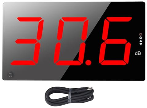 3 -Zoll -HD -LCD -Schallpegelmessgerät, digitaler Geräuschüberwachungstester mit großem Bildschirm mit Wandmontage Hörer Alarm und externer Lautsprecherkonnektivität