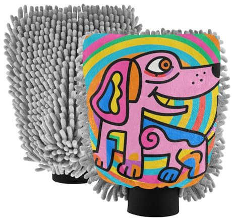 Colorido y fresco guante de lavado de coche para perro, guantes de limpieza para coche, cepillo de mano para lavado de coche