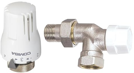 BOUTTÉ - Ensemble robinet inversé M15x21 avec tête thermostatique – Pour radiateur eau chaude