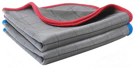 Lumi Zenva 2x Panno Microfibra Auto - Panni Microfibra per la cura delle auto 40x50cm - Tessuto Ultra Morbido Senza Graffi - Ideale per Lucidatura e Asciugatura Senza Aloni