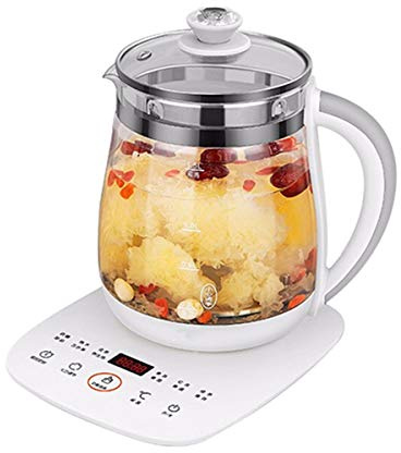 Hervidor eléctrico, Agua caliente/helada, bebida de jugo, olla saludable de vidrio espesante dividido multifunción(B)