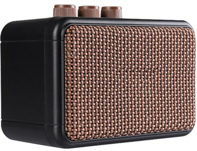 Mini-Gitarrenverstärker, 5W Aufladbarer tragbarer Übungsverstärker mit Overdrive- und Clean-Effekten Bluetoothh Dual Speakers E Gitarre Verstärker für Heimübungen und Musikparty