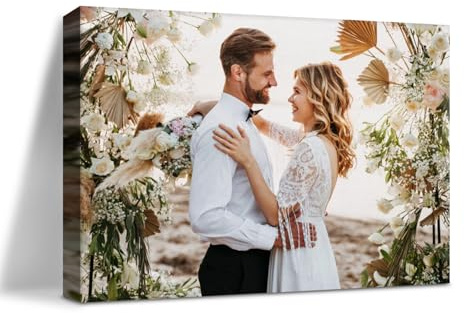 Ship Next Day Custom Canvas Prints with Your Photos (Framed 10x8) Customized Picture Gifts Photo Prints Personalized Canvas Pictures Wall Art Ideal for Home Decor