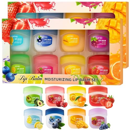 16 Stück Lip Balm, Fruchtiger Lippenbalsam mit Feuchtigkeitsspendender Wirkung, Lip Balm für Trockene Lippen, Lip Oil und Lippenmaske in Einem,Lippenpflege