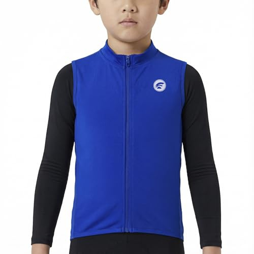 IAGUSOT Kids Softshell Vest Windproof Warm & Breathable, for Cycling, Running, Soccer, Equestrian, Golf, Kids Vest Boys (US, Numeric, 12, 14, Regular, BULE)