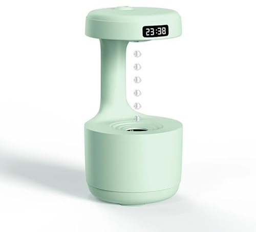 Auratrove Umidificatore antigravità da 800 ml con diffusore di oli essenziali, ricaricabile tramite USB, per camera da letto, ufficio, auto, verde