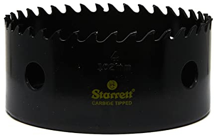 Starrett Tungsten Carbide Tipped Hole Saw - CT400 Deep Cut Holesaw Cutter - For Wood Suspended Flooring Reinforced Concrete & Fibreglass - 102MM