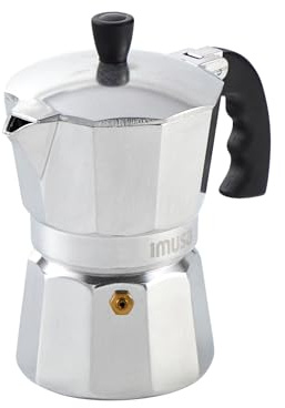 Imusa USA B120-42V Aluminum Espresso Stovetop Coffeemaker 3-Cup, Silver