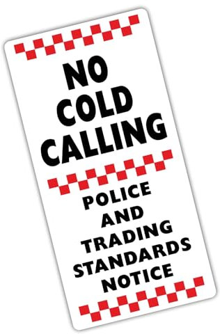 Under Doorbell or Below Knocker - No Cold Callers,Salesman Calling Warning House Sticker-Self Adhesive Vinyl Door Bell Sign JM5