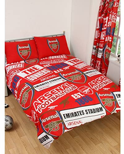 Arsenal Official Double Duvet Cover Set Patch Red