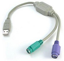 Adaptateur USB vers PS/2 pour Clavier et Souris satkit 1 Port USB vers 2 Connecteurs Mini DIN 6 Broches sans Pilote