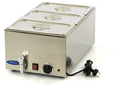 Maxima 09300011 Bain Marie con Rubinetto Incluso, Gomma Acciaio Inossidabile