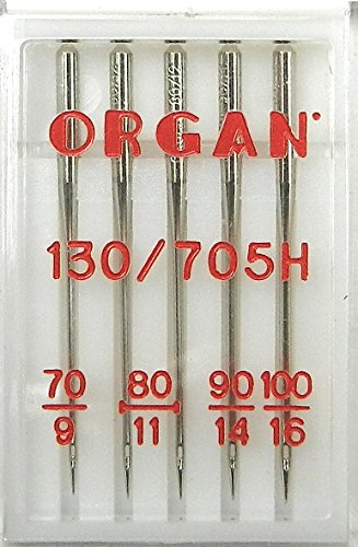 5 ORGAN Nähmaschinen Nadeln Universal Sortiment St. 70 / 80 / 90 / 100 (für System 130/705H) Haushaltsnähmaschinen