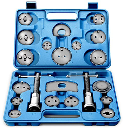 TRESKO 22 TLG Bremskolbenrücksteller Set - Rückstellwerkzeug zum Zurückstellen des Bremskolben, KFZ-Werkzeug, universell