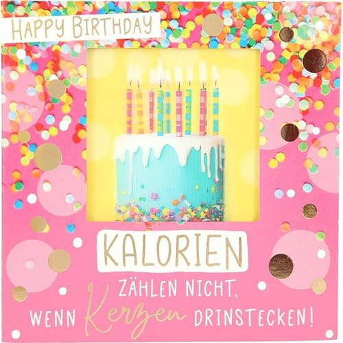 Depesche 11130-032 3D Klapp-Karte mit Musik und Licht, Glückwunsch-Karte zum Geburtstag, ca. 15,5 x 15,5 cm groß, inkl. passendem Umschlag, innen und außen bedruckt