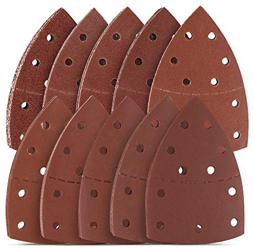 Navaris 100x Klett Delta Schleifpapier für Dreieckschleifer - 40-400 Körnung - 105 x 152mm - Dreieck Schleifblatt Set für Deltaschleifer