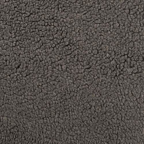 Teddystoff, Teddysweat, unifarben Grau als Meterware zum Nähen, 50 cm