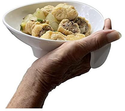 Assiettes adaptatives Bol anti-déversement avec poignées Petites assiettes à pelle pour adultes handicapés Ustensiles de manger pour personnes handicapées Aide à la vie Bol antidérapant en mélamine