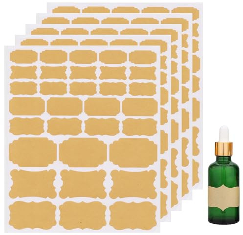 Brown Label Sticker Small Jar Label for Jars and Bottles Pretty Blank Labels Write Kraft Sticker Spice Pantry Label (160pcs)