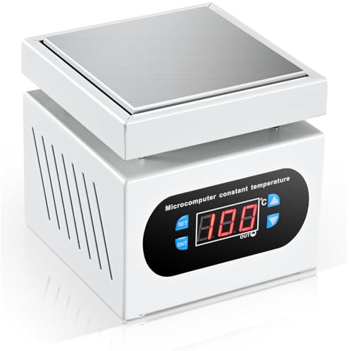Soiiw Plaque chauffante LED 110 V 350 W pour micro-ordinateur électrique préchauffage station de soudage plaque chauffante rénovation plaque chauffante laboratoire 100 x 100 mm