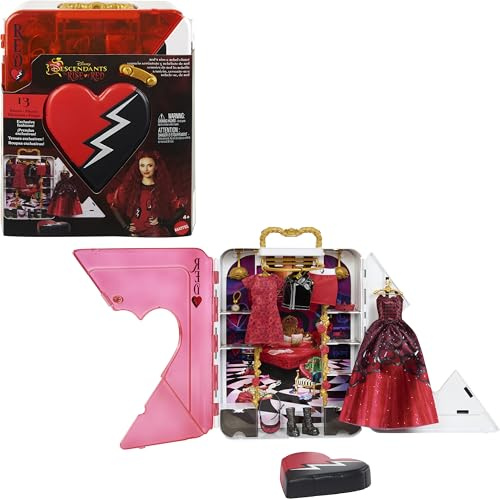 Mattel Disney Descendants: The Rise of Red Closet Lekset med exklusiva kläder och accessoarer för dockan, Red Rise & Rebel Toy Closet