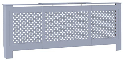 Coavain Heizkörperabdeckung 205x20.5x81.5 cm Grau MDF Stilvolle Praktische Heizkörperverkleidungen Robust Langlebig Einfach zu Montieren Innendekoration Wohnzimmer Bietet Ausreichend Platz