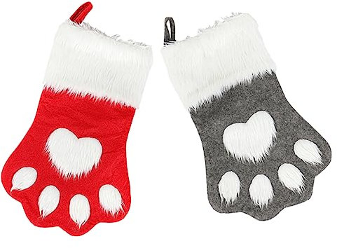 Alipis 2St Kamin hängende Strümpfe Weihnachtsstrümpfe Haustier Weihnachtssto Geschenke sockenbeutel strümpfe Haustier Hund Weihnachtssocken gefühlt