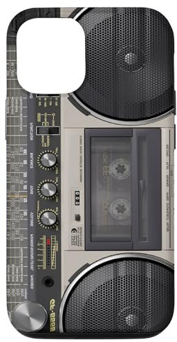 Boombox Throwback Retro Music Stereo Ghettoblaster, Grau Hülle für iPhone 13