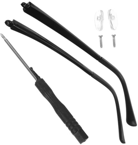 FOYTOKI Brillenbügel Ersatzset Rutschfest Leicht Angenehm Bügelbeine Für Sonnenbrillen Lesebrillen Mit Schwarzer Oberfläche
